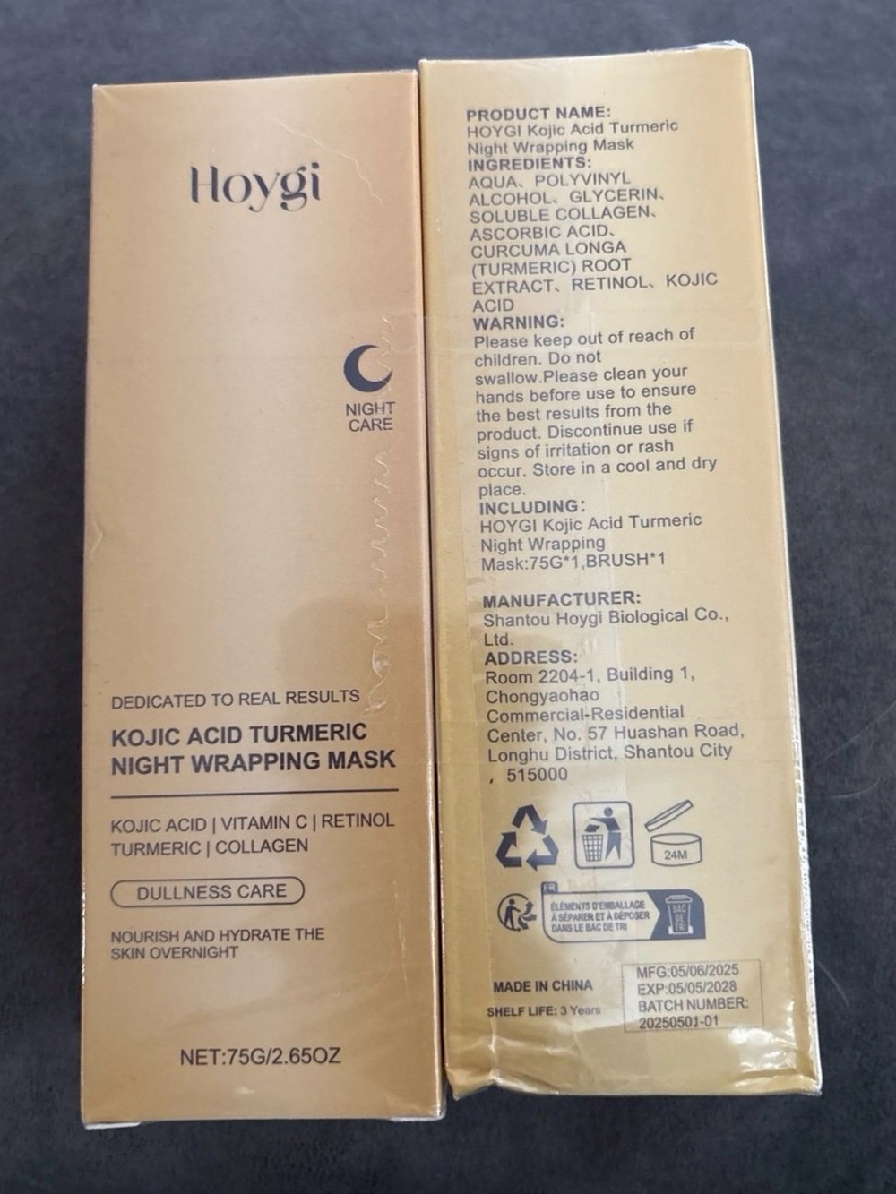 Kojic Acid Turmeric Night Wrapping Mask - Gold